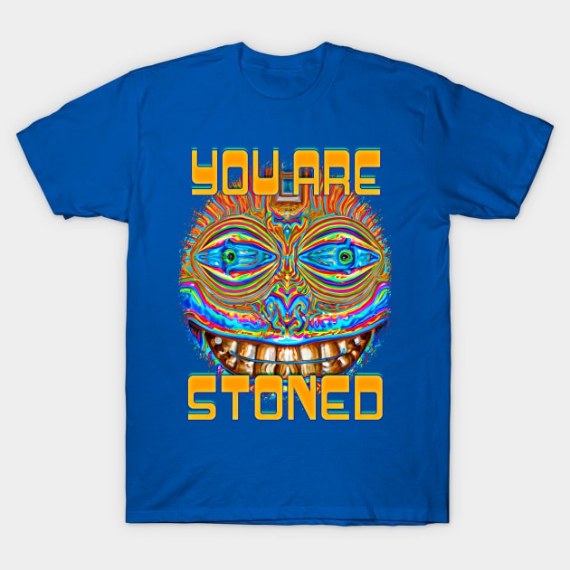 You Are Stoned - Captioned (1)- Trippy Psychedelic Art T-Shirt by TheThirdEye